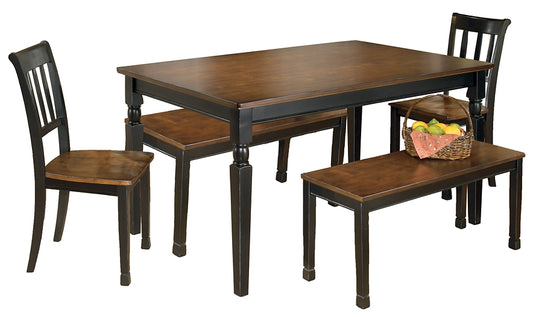 Ashley Express - Owingsville Dining Table and 2 Chairs and 2 Benches