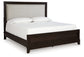 Neymorton King Upholstered Panel Bed with 2 Nightstands