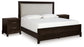 Neymorton King Upholstered Panel Bed with 2 Nightstands