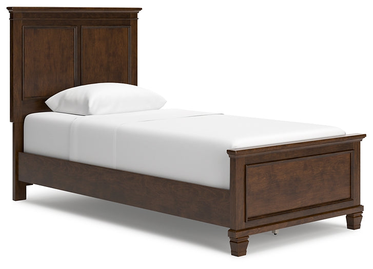 Danabrin Twin Panel Bed with Mirrored Dresser and Chest